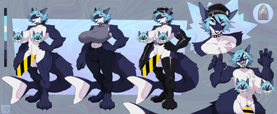 (REF SHEET NSFW) 1 fullbody + 2 clothing alts, 1 halfbody, 1 head + cellshade